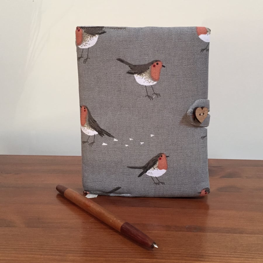 Fabric covered Notebook - Robins