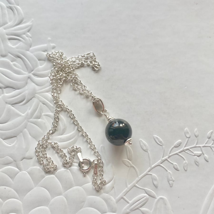 Black Burmese Jade Pendant