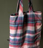 Upcycled Material Reversible Tote Bag