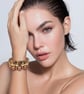 Tree of Life Memory Wire Stack Bracelet Warm Gold & Pearl Beads - Image 2