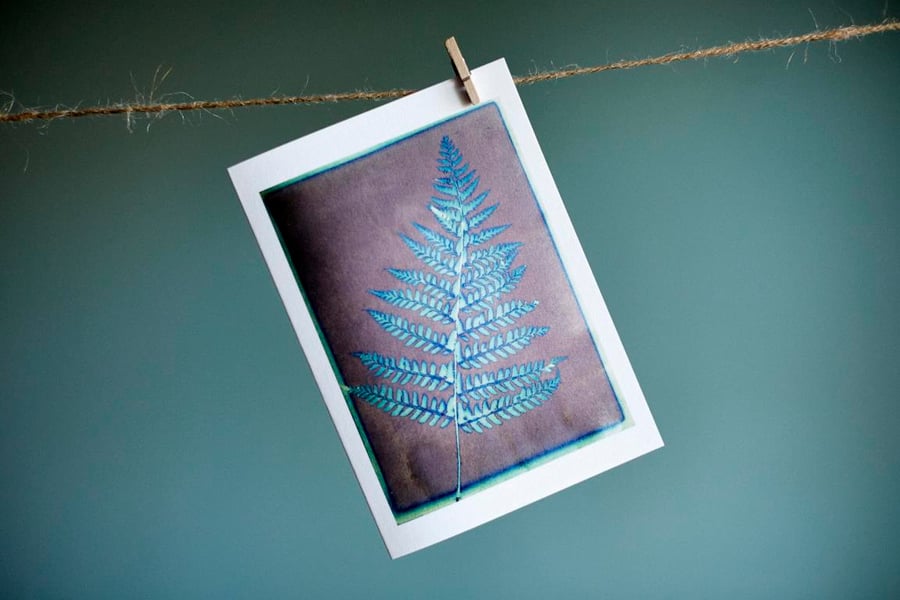 Fern leaf from original cyanotype