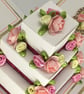 3D wedding cake exploding box card - pink and ivory roses - Image 4