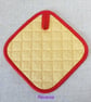 Pot holder, pan holder, quilted, red apples - Image 5