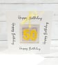 50th Birthday Card or Golden Anniversary Card; Fused Glass 50 Keepsake - Image 2