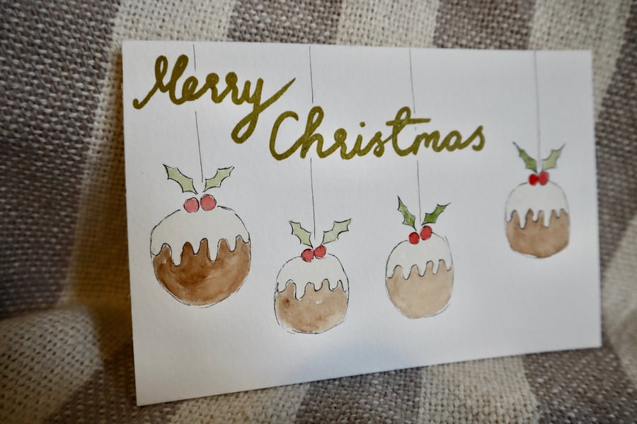 Merry Christmas pudding Postcard