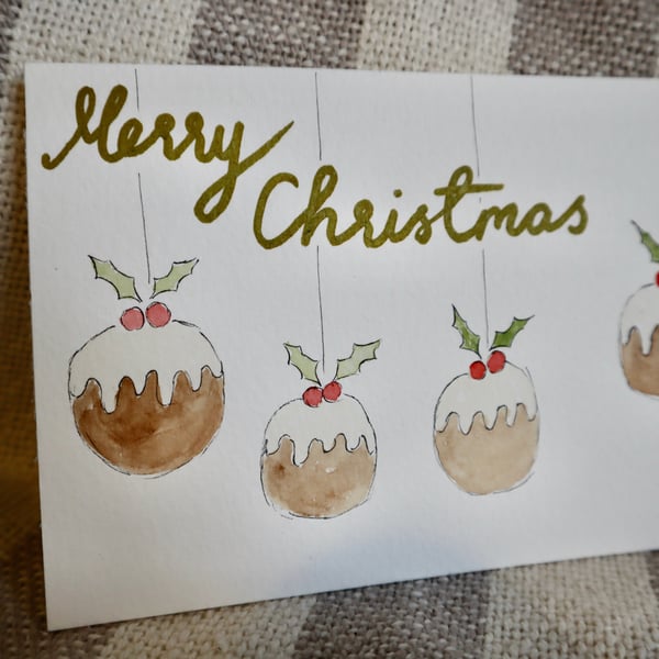 Merry Christmas pudding Postcard