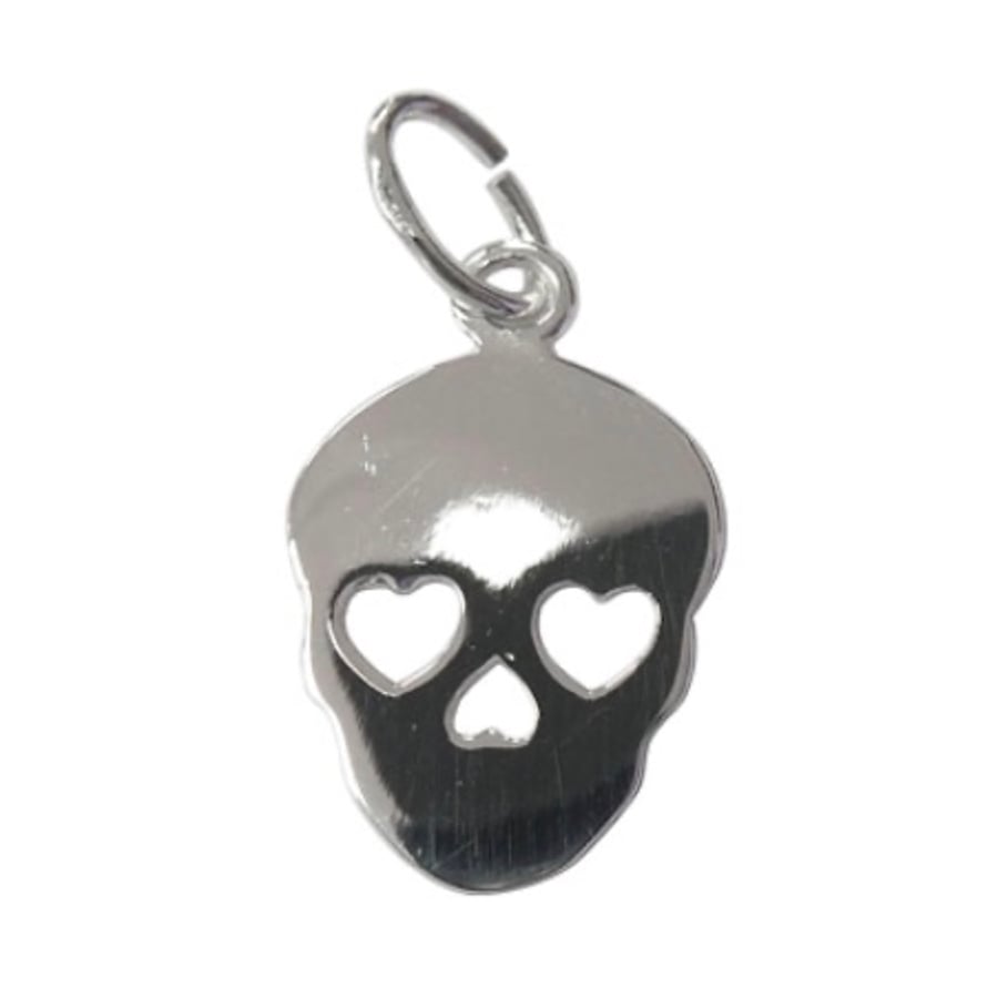 Sterling Silver Sugar Skull Charm Pendent 