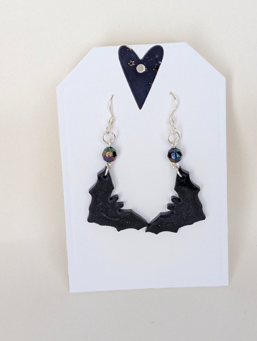Bat Shaped Resin Earrings 
