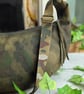 Waxed Cotton Canvas Camo Sling or Dumpling Bag. Camouflage Cross Body Bag - Image 5