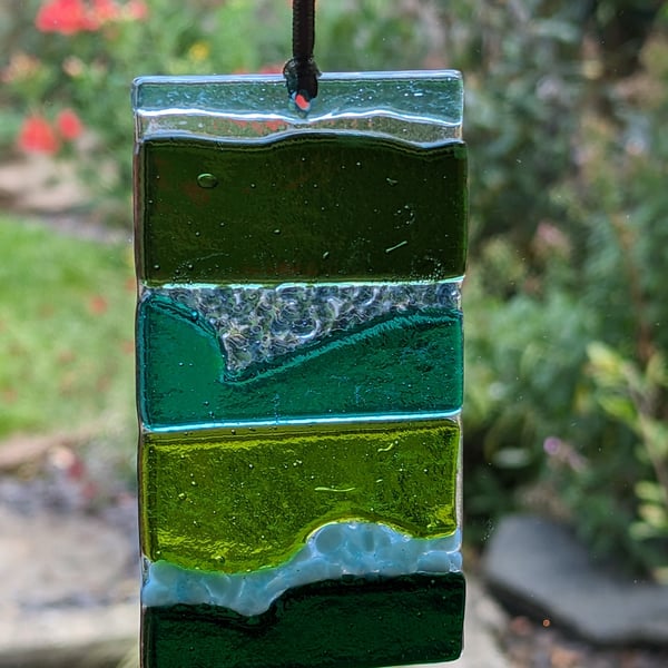 Fused Glass Artistic Landscape Hanger