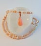 Pink Opal Necklace & Pendant, October Birthstone, Anniversary, Gift For Libra - Image 1