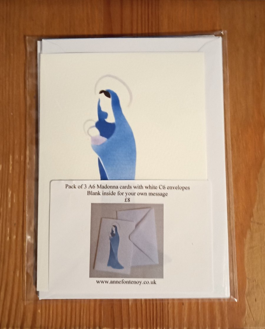 Madonna cards pack of 3