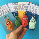 Crochet Lucky Little Snail keyrings