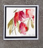 Handpainted Blank Card Of Red Abstract Papery Flowers - Image 4