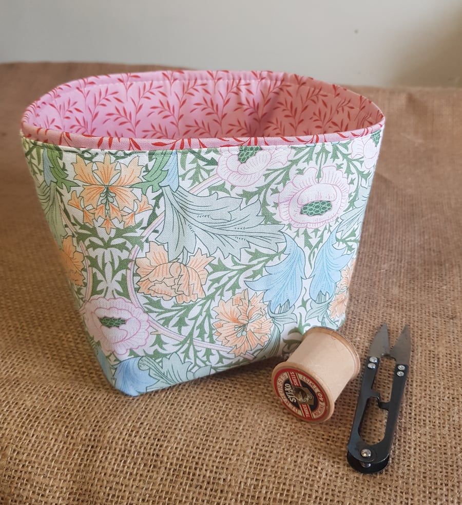 Fabric storage container: pastel vintage print 