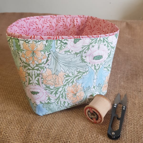 Fabric storage container: pastel vintage print 