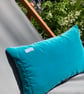 Quarterdeck Doubleweave Lambswool Cushion- Teal - Image 10