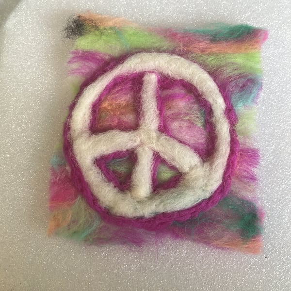 Peace sign Graffiti background wool painting 