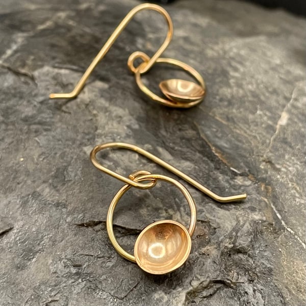 Filled Gold Earrings- Dainty Circle