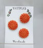 Buttons Orange 30mm Handmade Embroidered Yorkshire Style - Image 2