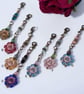 Small bohemian pansy flower zip charms - Image 3