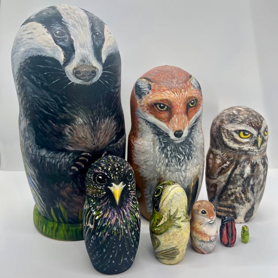 Badger and friends wildlife nesting dolls