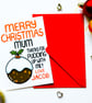 Funny Christmas Card Mum Xmas Pudding Card From Children for Mother Personalised - Image 5