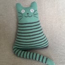 Pastel colours knitted cat dolls - green 