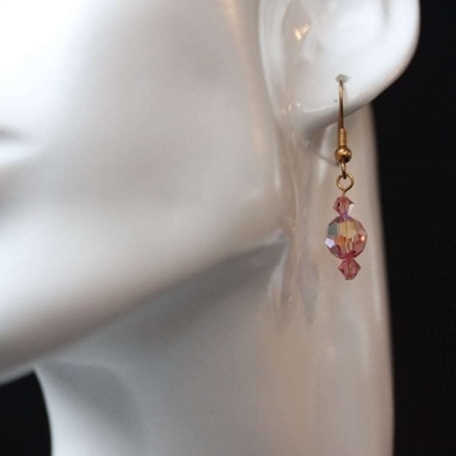 Sparkly Pink Swarovski Earrings