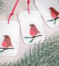 Robin on a branch - Christmas tree token - Image 1