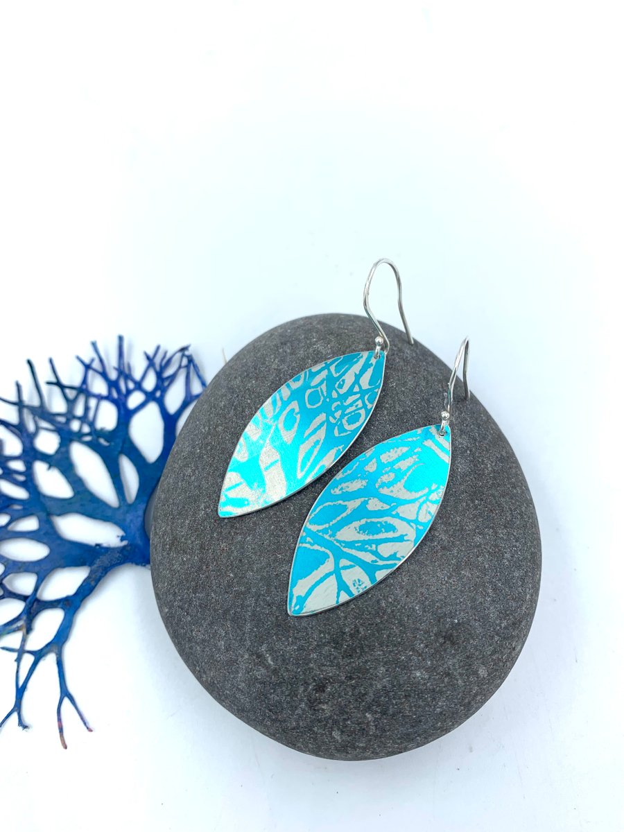 Turquoise seaweed dangly earrings