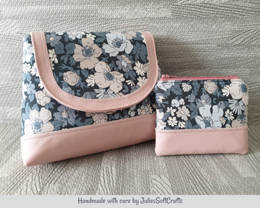 Liberty of London Floral fabric Clutch Handbag and Purse