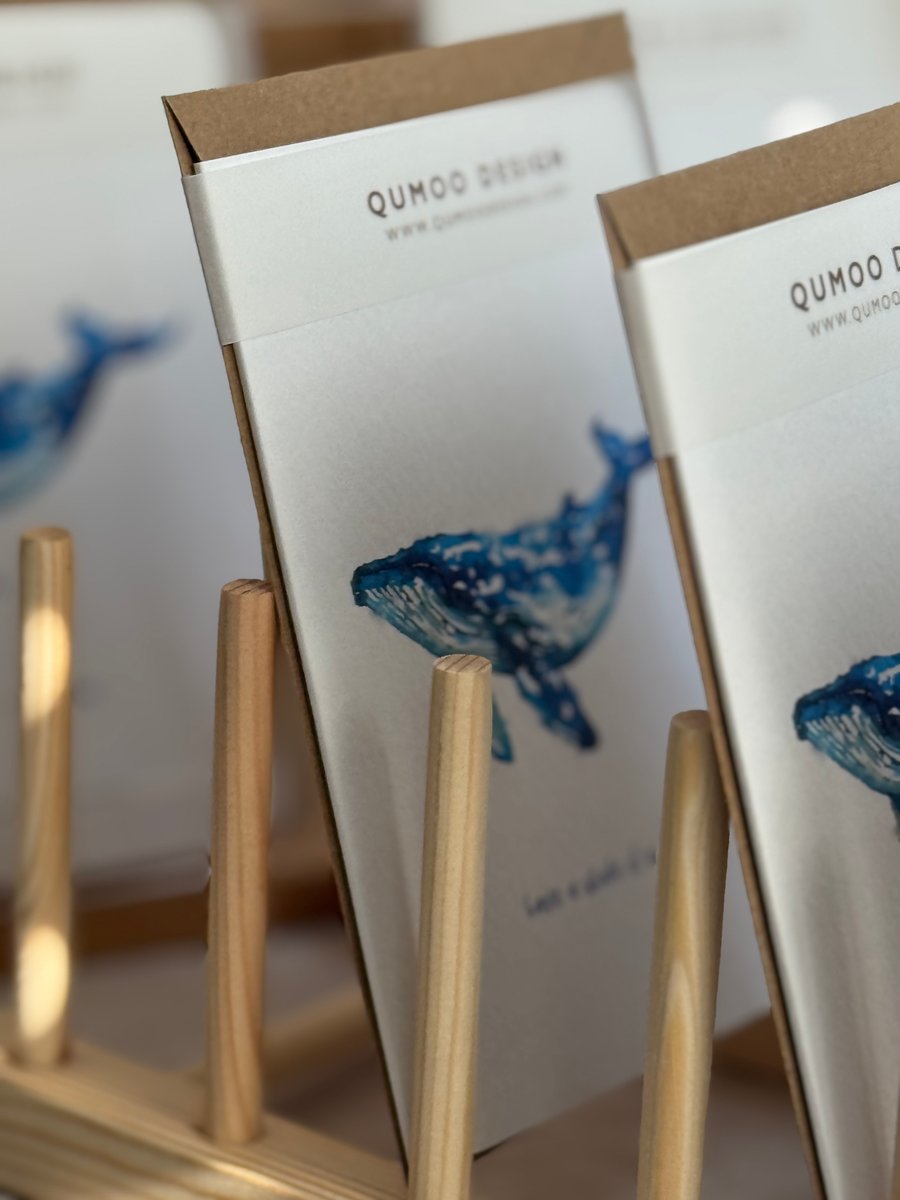 Whale of a time enjoy have fun blank greetings Card (QM291)