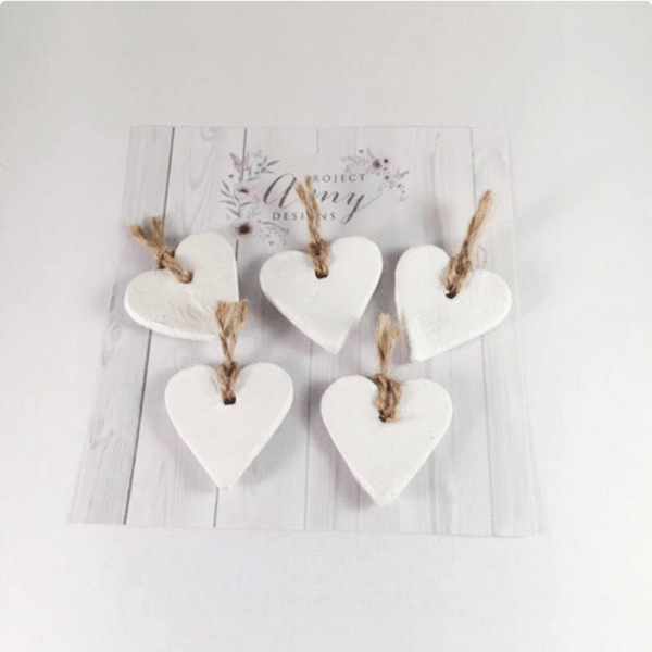 x 5 ceramic heart wedding favours 