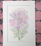 Summer Seconds Cosmos hand-painted original watercolour painting A4 mounted