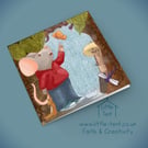 Mice go to tropical world, Blank Greeting card