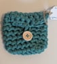 Handmade crochet purse made with green t-shirt yarn 