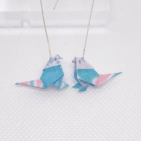 Origami Bird Earrings, Paper Bird Earrings, Tiny Earrings, Bird Earrings