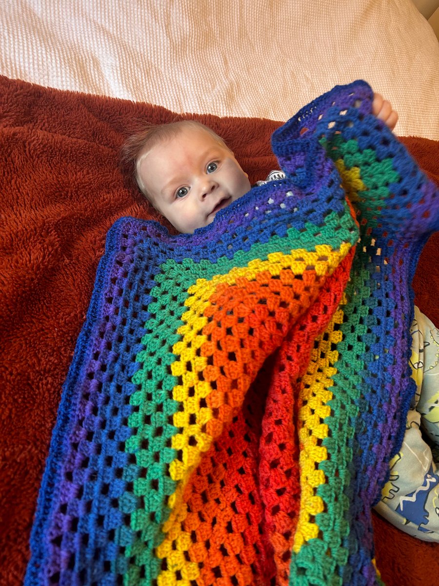 Rainbow Crochet Baby Blanket 