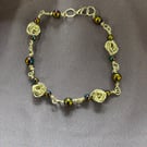Wire Wrapped Rose Hematite Bracelet