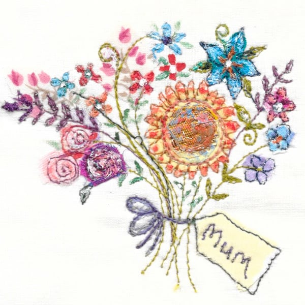 Beautiful mum bouquet, handmade card