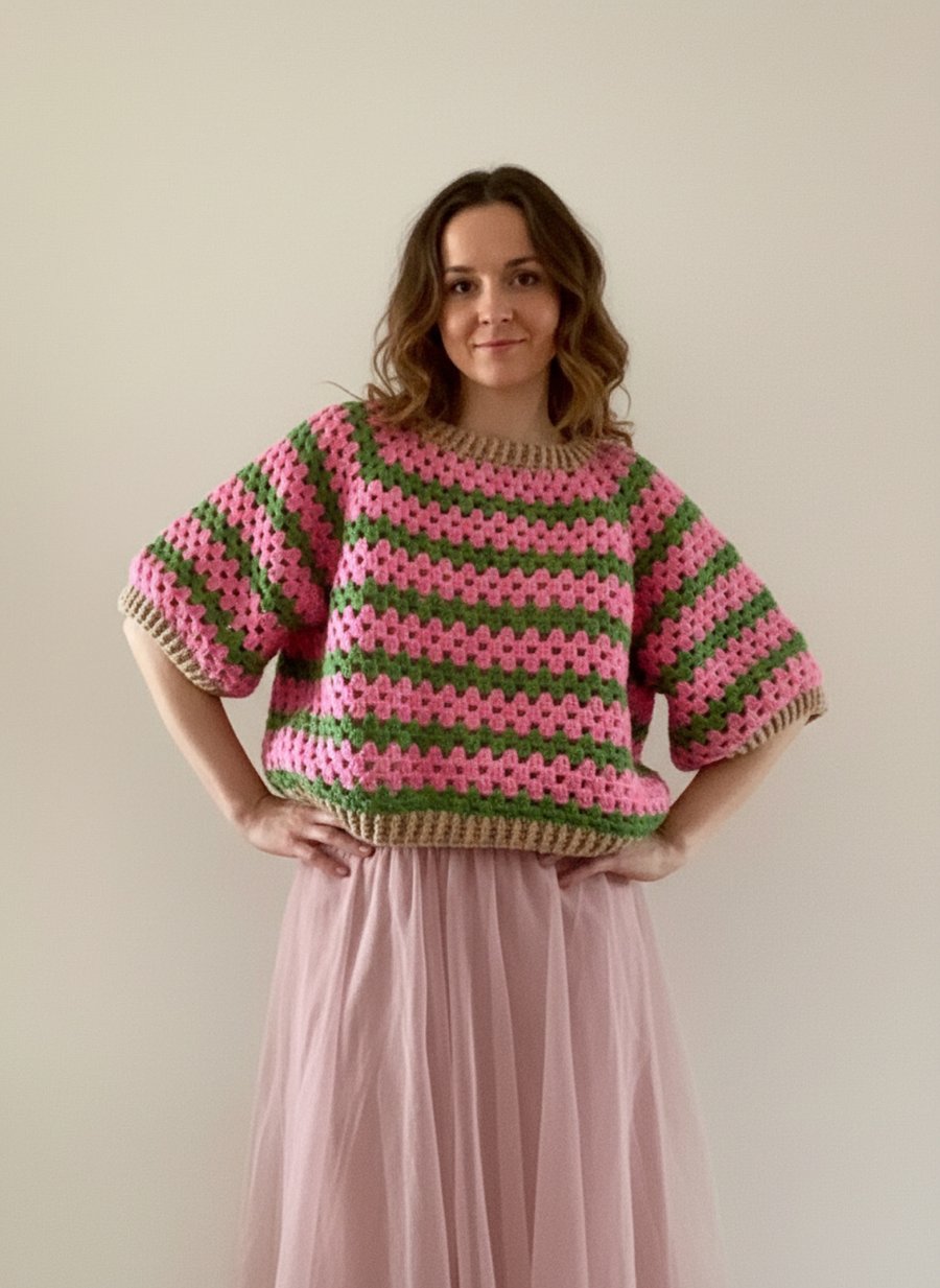 Strawberry Crochet Top - Sweater 