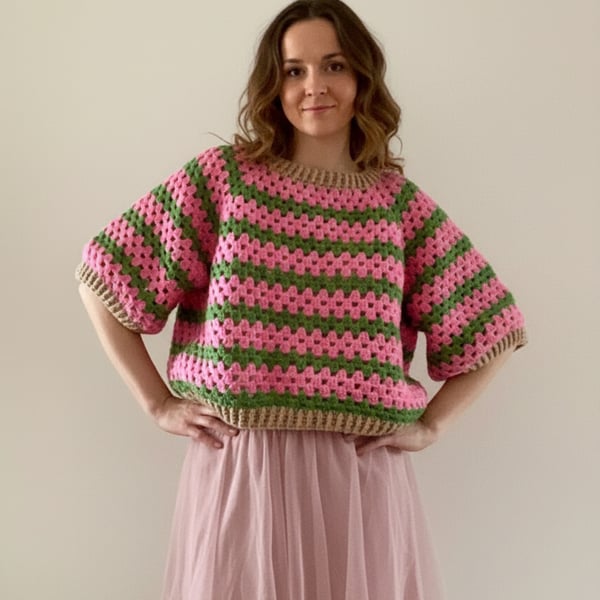 Strawberry Crochet Top - Sweater 