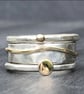 Gold Wave Stack Ring, silver stack ring, silver and gold stack ring, wave ring,  - Image 7