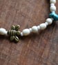Bee bracelet with turquoise chips  - Image 6