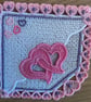 Freestanding Lace Corner Bookmark – Interlocking Hearts Design - Image 1