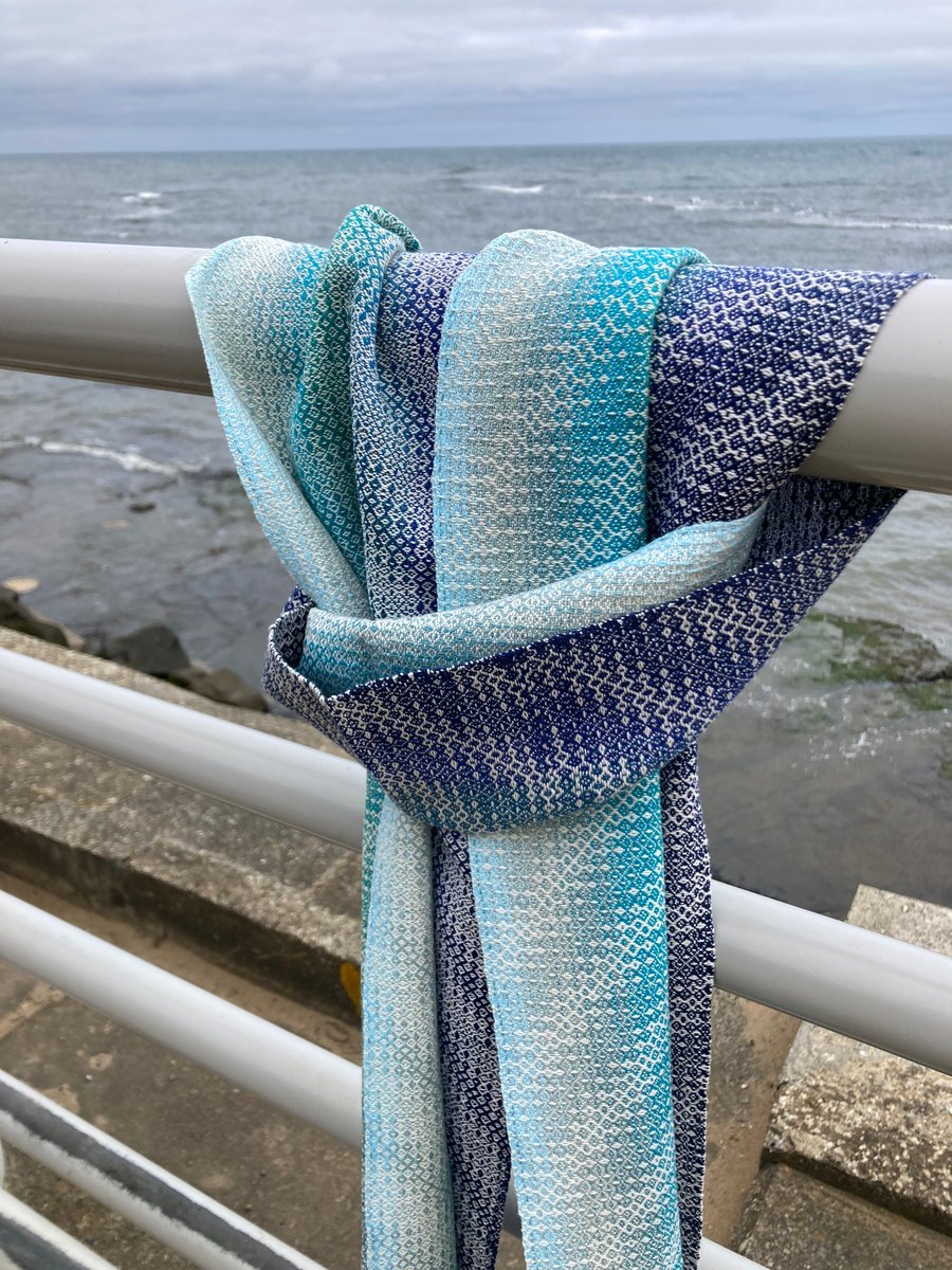 Sea Foam Cotton Handwoven Scarf