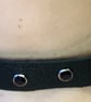 Black Leather Choker with 7 Dark Purple Gemstones (custom sized 16"-20")