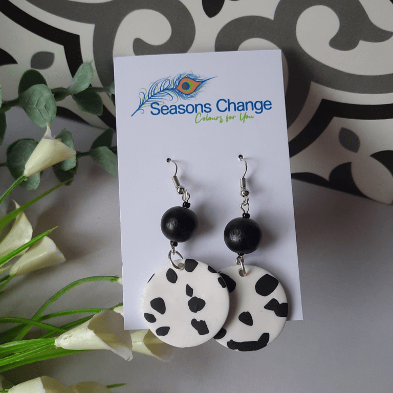 Monochrome Dotty Earrings (Winter)
