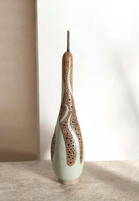 Cream Swirl Gourd Lamp 2